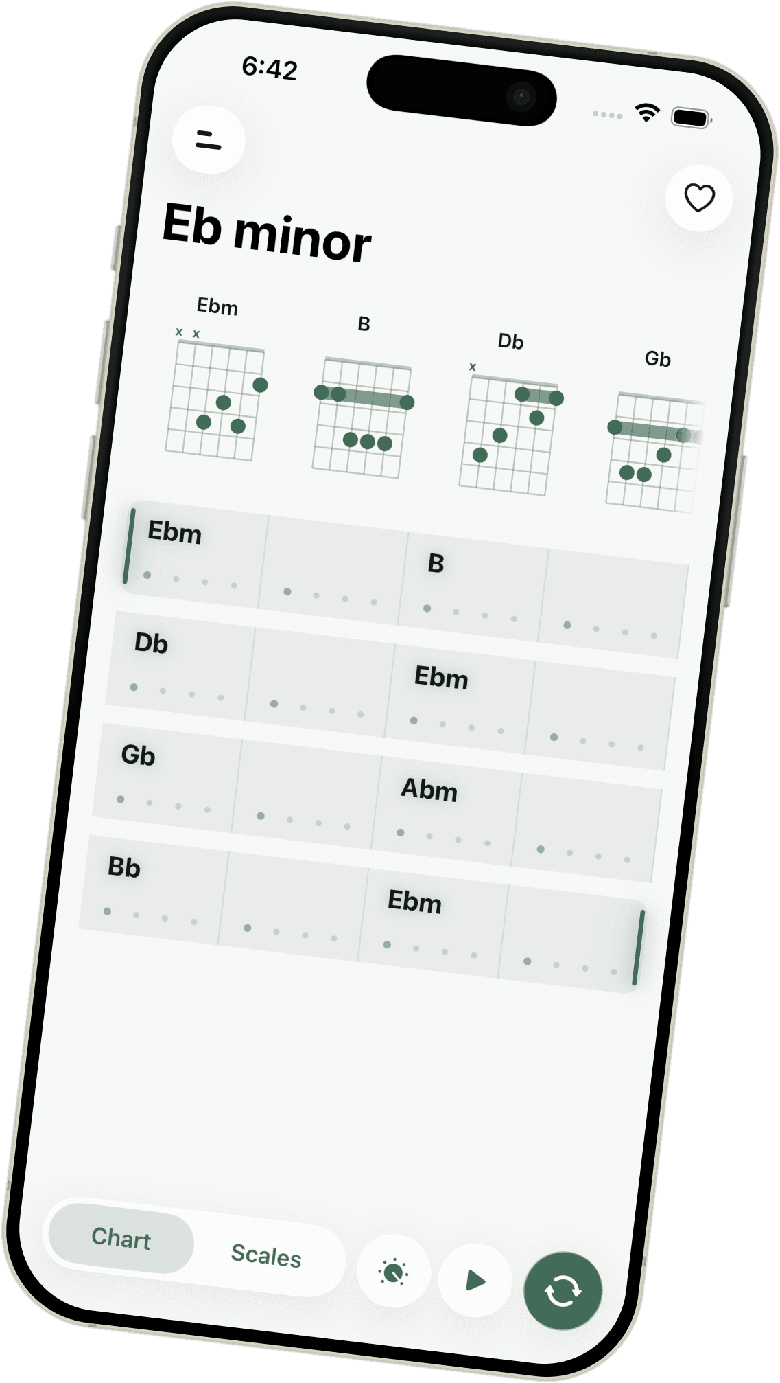 Jamerator chart in light mode
